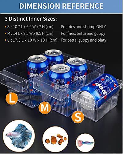 ‌Pawfly Aquarium Fischzucht Box Acryl Hatchery Inkubator Tank mit Saugnäpfen kleine Isolationsbox für Jungfische Garnelen Betta und Guppy