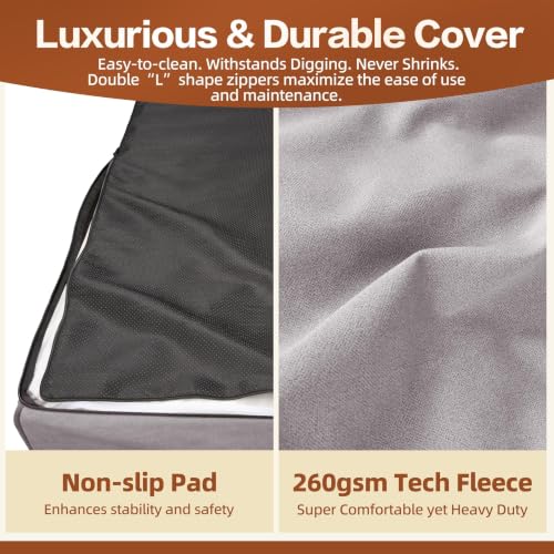 Image of Sytopia XXL 35D Memory Foam Dog Bed for Extra Large Dogs - 7 inch Thick Orthopedic Pet Couch for Seniors and Big Breeds up to 150 Pounds, with Waterproof Liner & Washable Cover, Nonskid Bottom, Grey
