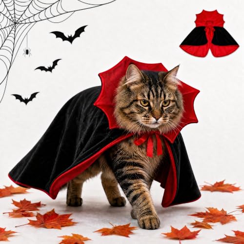 Disfraz de Halloween para Gatos Perros, Capa de Mascota para Halloween