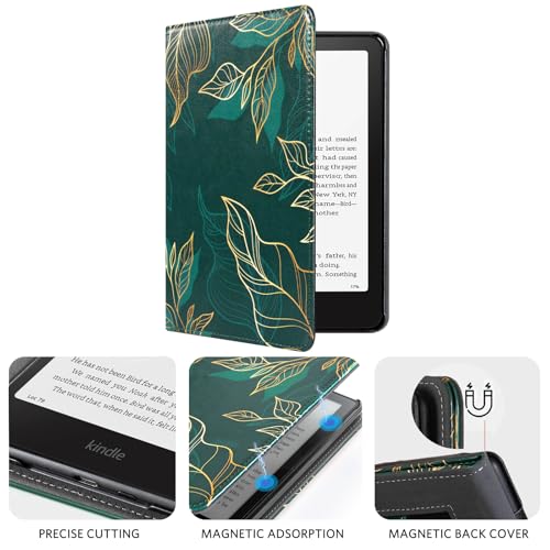 Image of CoBak Case with Stand for Kindle Paperwhite 12th Gen 2024 Released (7 inch) & Kindle Colorsoft Signature Edition - Durable PU Leather Cover with Auto Sleep Wake, Card Slot, Hand Strap Feature