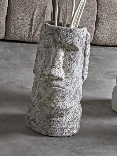 VASIJA MOAI TERRACOTA ENVEJECIDO 52 CMS. 27x24x52 cms