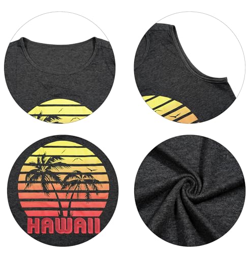 Image of MYHALF Summer Tank Dress for Women Sleeveless Beach Vacation Sundress Short Coconut Tree Sun Dress Casual Coverup
