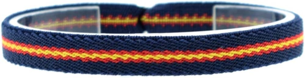 BDM Pulsera de Hombre y Mujer con la Bandera de España de Tela Azul Marino, Verde Militar o Rojo. Elástica y Ajustable