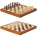 Navaris Scacchiera Legno 29x29cm - Tavola Gioco Scacchi Bianchi e Neri - 24x Pedine Dama - Set Professionale Completo - Chess Board Chiusura Magnetica