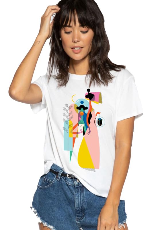 VLAM Loose Fit Graphic Illustrative Art Printed Oversized Women Tshirt VLAM Loose Fit Graphic Illustrative Art Printed Oversized Women Tshirt