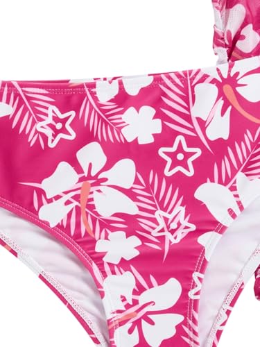 Image of COZYEASE Girls' 3 Piece Set Floral Print Bikini Swimsuit with Drawstring Beach Skirt Cute Ruched Bathing Suit