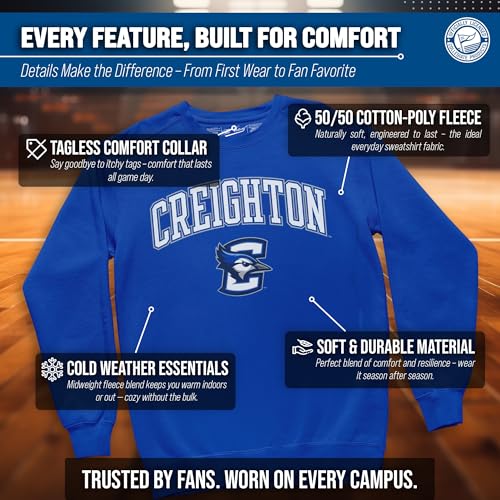 Image of NCAA College Sweatshirt Fleece Crewneck Pullover for Men and Women | Officially licensed NCAA college gameday crewneck pullover - 9 oz fleece lined sweatshirt with arch and logo design