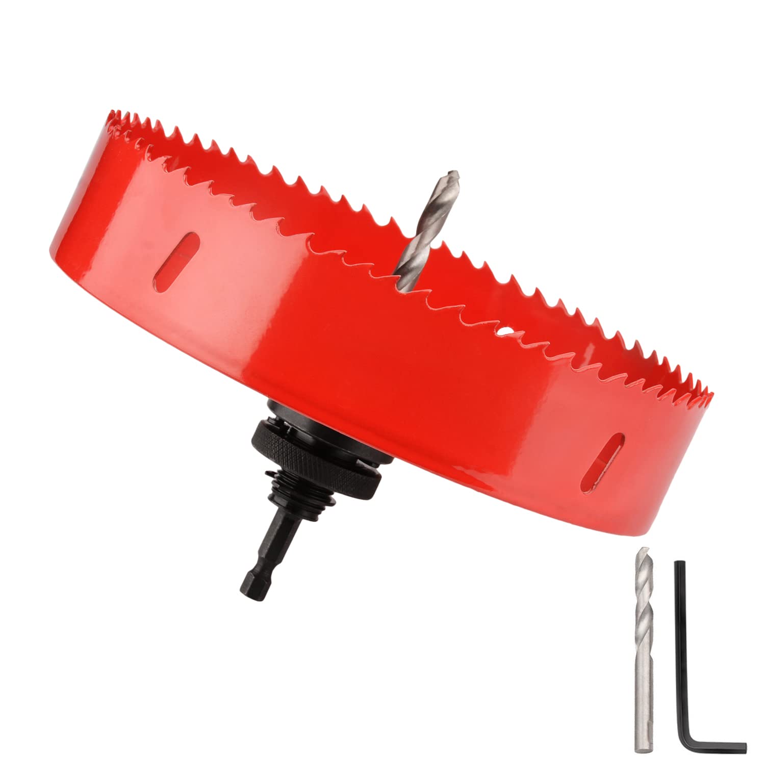 Hole Saw 300 mm, M42 HSS Hole Drill Set for Wood Aluminium Iron Sheet Pipe Plastic, Cutting Depth 44 mm (Red)