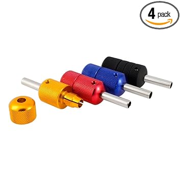 Tattoo Machine India 25 mm Self Locking 4 Pieces Tattoo Aluminium Grip Set for Tattoo Machine and 4 Pieces Tube for The Professional Tattoo Artist