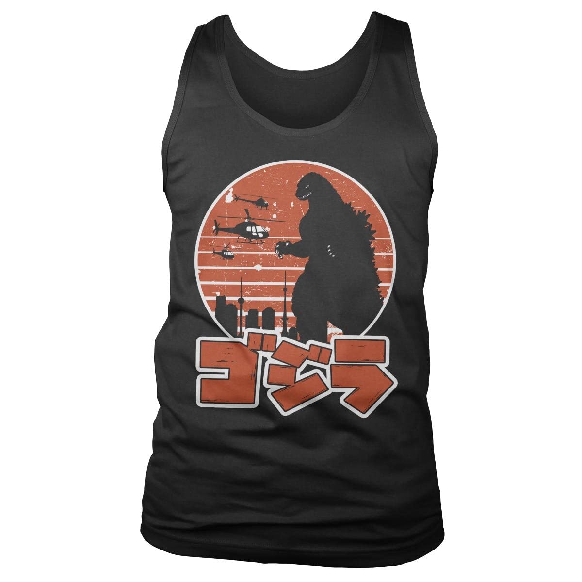 Godzilla(ゴジラ) Unisex Black Godzilla Officially Licensed Japanese Logo Mens Tank Top Vest (Black), Medium