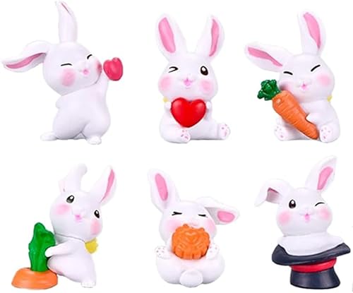 6 imanes de conejo de dibujos animados para refrigerador, figuras de adorno de conejo para nevera, decoración de escritorio de oficina para el