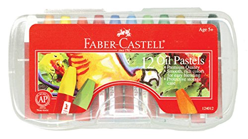 Faber-Castell Blendable Oil Pastels In Durable Storage Case- 12 Vibrant Colors - Non-Toxic Pastels for Kids