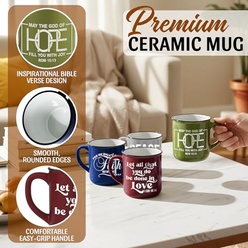 Set de 4 tazas cristianas de cerámica con versículos bíblicos miniatura 3