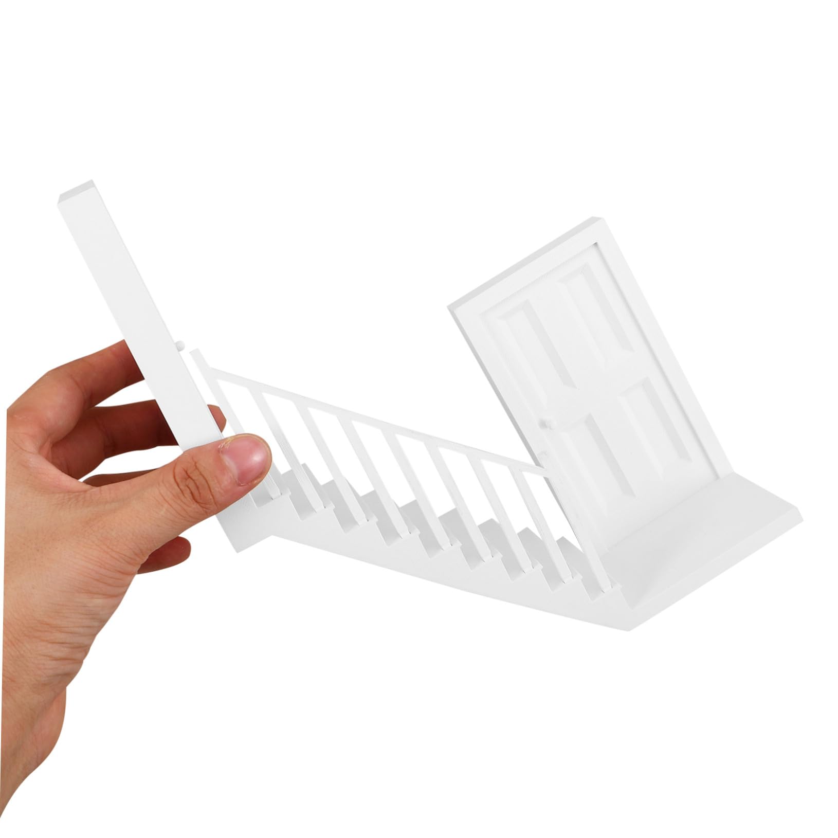Mini Scala Angolare per Casa delle Bambole in Plastico Bianco