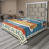 Lunarable Vintage Flat Sheet,...