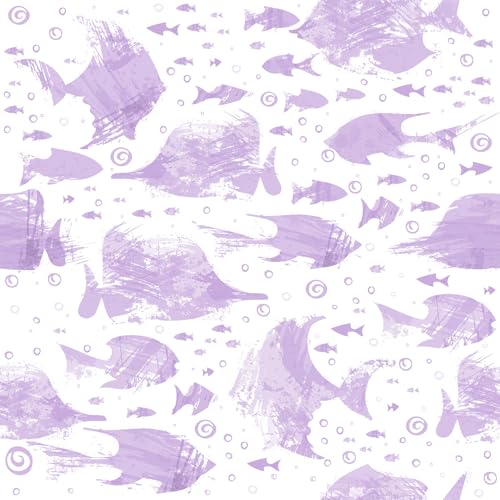 MeenJewe Purple Fish Abstract Wallpaper 17.3"x 200" Peel and Stick Wallpaper Self-Adhesive Contact Paper Waterproof Vinyl Removable Wall Paper for Children's Room,Bedroom,Cabinets,Living Room