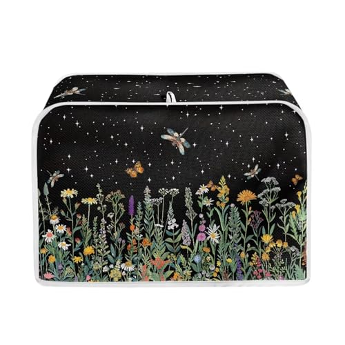 ZDCUSTOM 4 Slice Toaster Cover for Kitchen Toaster Oven Cover Bread Cover Anti-Sputtering Bread Toaster Cover Toaster Dust Cover Microwave Cover Floral
