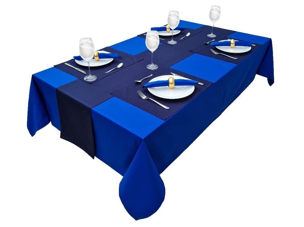 Tablecloth, Table Linen, 100% Cotton, Concept Collection, Choice of Colours and Sizes (Tablecloth - 80 x 80 cm, Royal Blue) - Image 4