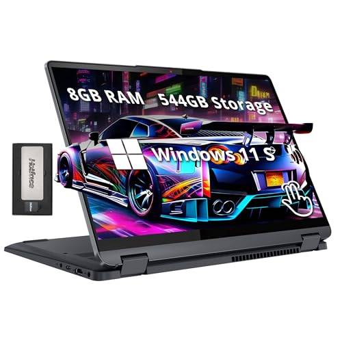 Lenovo IdeaPad Flex 5i 2-in-1 14" FHD+ Touchscreen Laptop, Intel i3-1215U, 8GB LPDDR4, 544GB Storage(256GB SSD +288GB Docking Station Set), Backlit Keyboard, Fingerprint Reader, Win 11 S, Storm G...