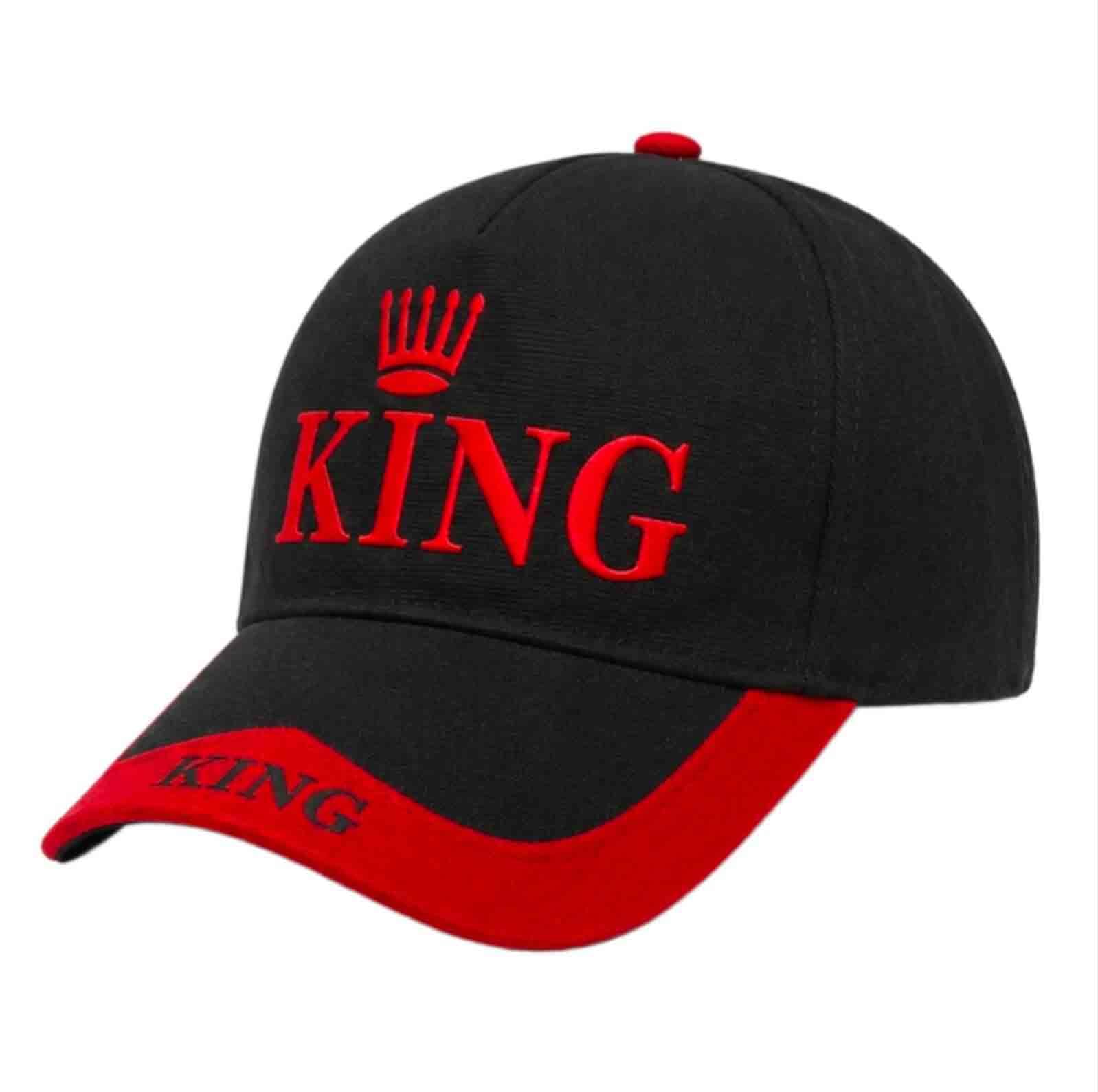 King Logo Sports Cap Stylish Men’s Cap Black Red Baseball King Printed-picture-49