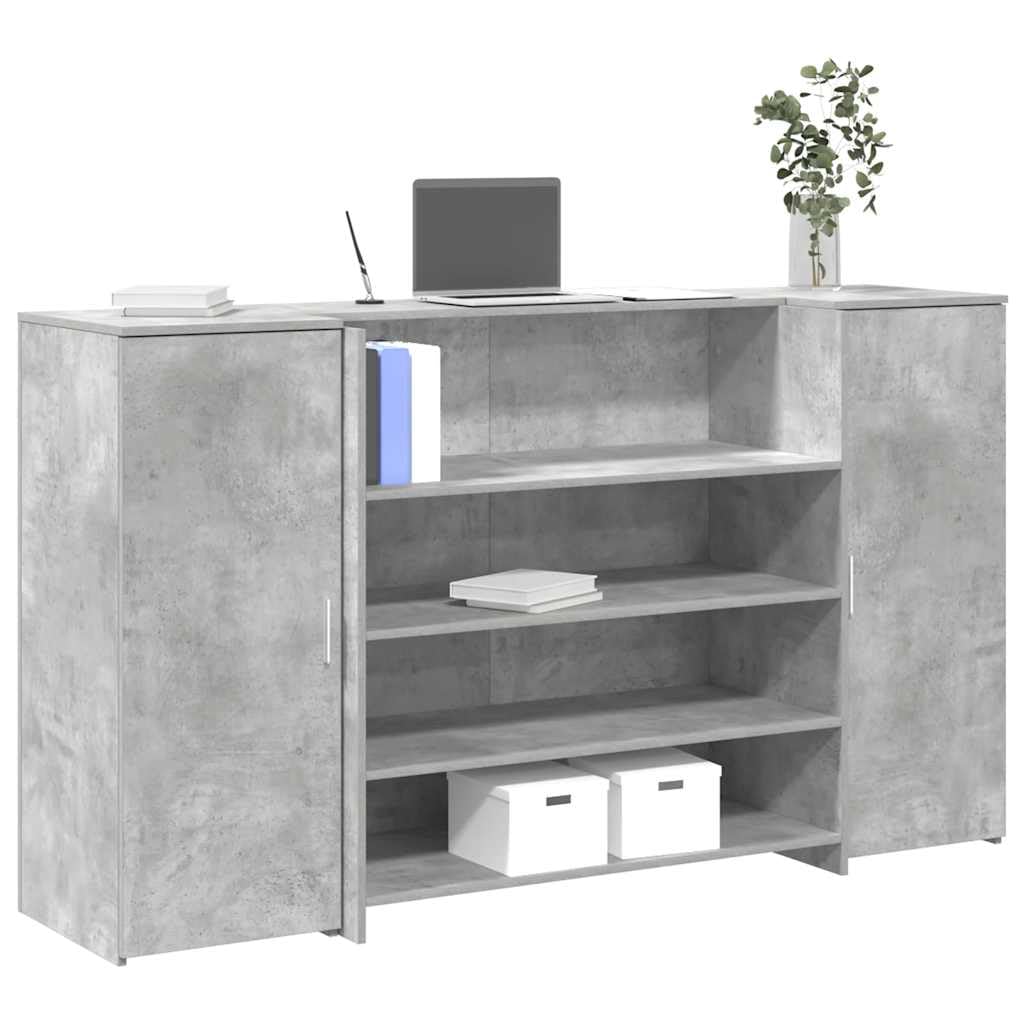 Escritorio de recepción Gris hormigón 180x50x103,5cm Madera de ingeniería