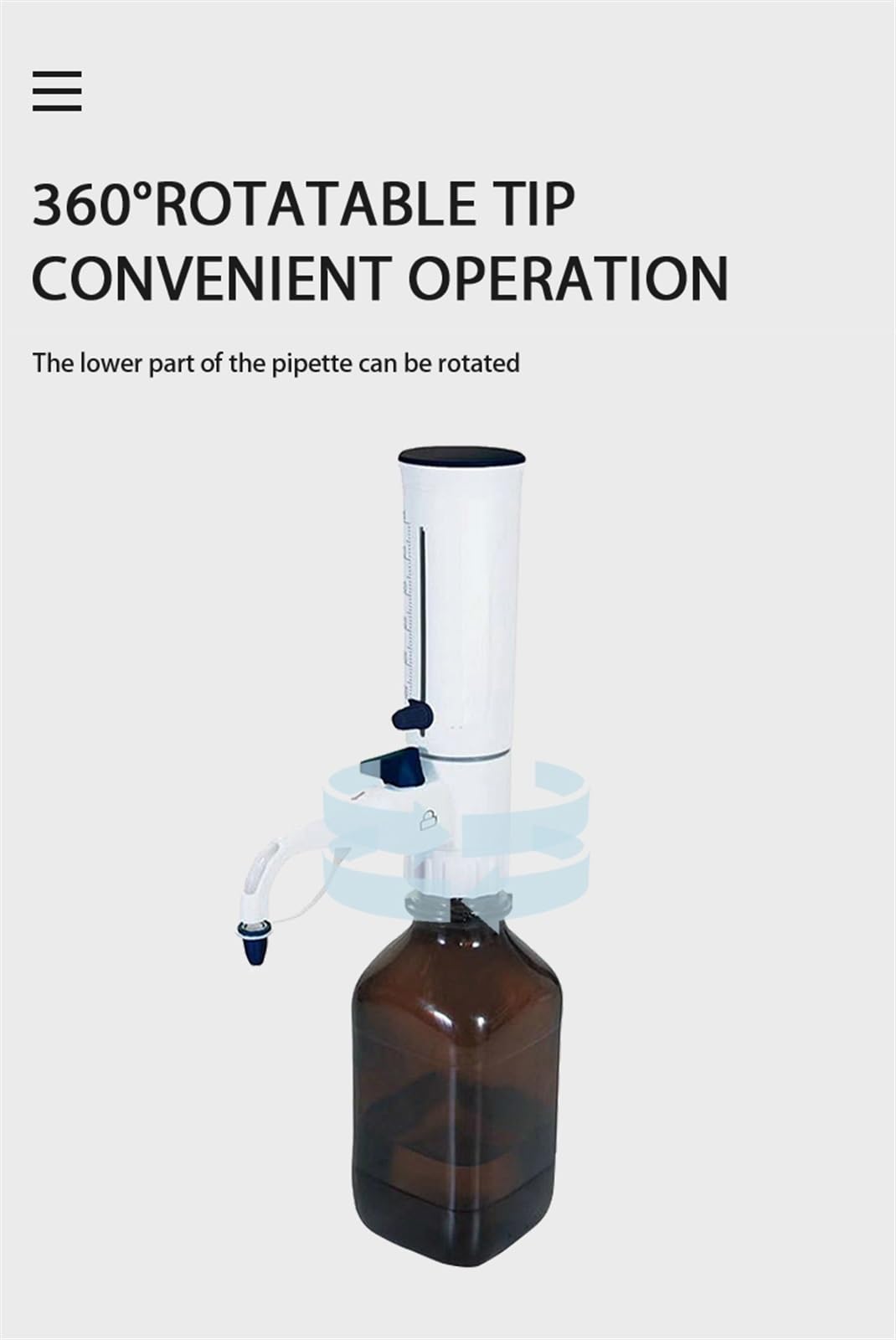 équipements de Laboratoire L'équipement de Distillation de Laboratoire de Distributeur de Dessus de Bouteille entièrement autoclavable à 121℃ distribue Mate-Pro/S 0.5mL - 100mL (Size : 10-100ml Pro)