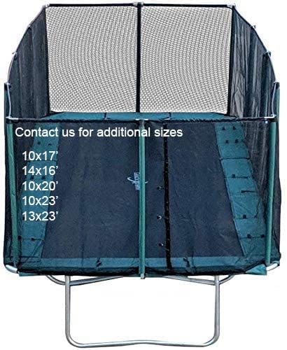 Happy Trampoline Rectangle Trampoline 10 x 17 - Gymnastics Trampoline with Net Enclosure - Large Trampoline for Backyard Heavy Duty 750lbs Jumping Capacity-Commercial Grade Outdoor Trampoline