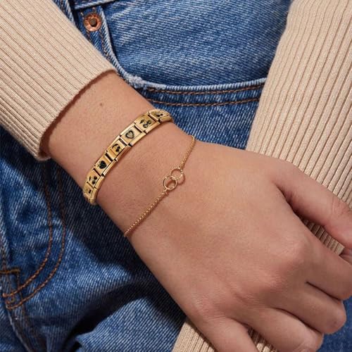 papasgix Italian Charms Gold Module für 9mm Italian Charm Bracelet DIY Katze Hund Italian Style Charms für Damen Abnehmbar Italienisches Charm Armband Mädchen Junge Geschenk Gold Border Collie