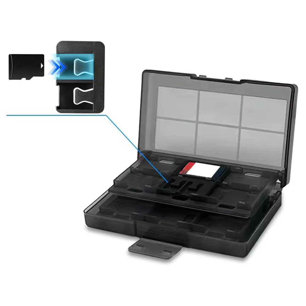 KlsyChry 24+2 Slots Protective Case Game Memory Cards Cartridge Holder Storage Box Organizer Portable for Nintendo Switch