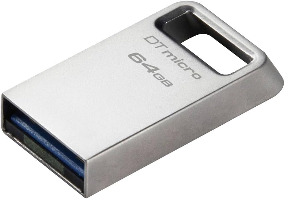Kingston DataTraveler Micro 64GB USB Flash Drive | Ultra-Small Premium Metal Design | USB 3.2 Gen 1 | Speeds up to 200MB/s | DTMC3G2/64GB (Pack of 5)