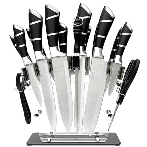 16-teiliges Küchenmesser Set Edelstahl Kochmesser Set Well Balance Ergonomischer Edelstahl Griff 16-teiliges Küchenmesser Set Edelstahl Kochmesser Set Well Balance Ergonomischer Edelstahl Griff
