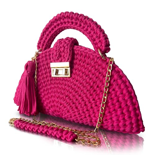 Image of Evening Clutch Bag for Women, Handmade Crochet Wedding Party Purse, Small Flap Formal Crossbody Handbag Evening Clutch