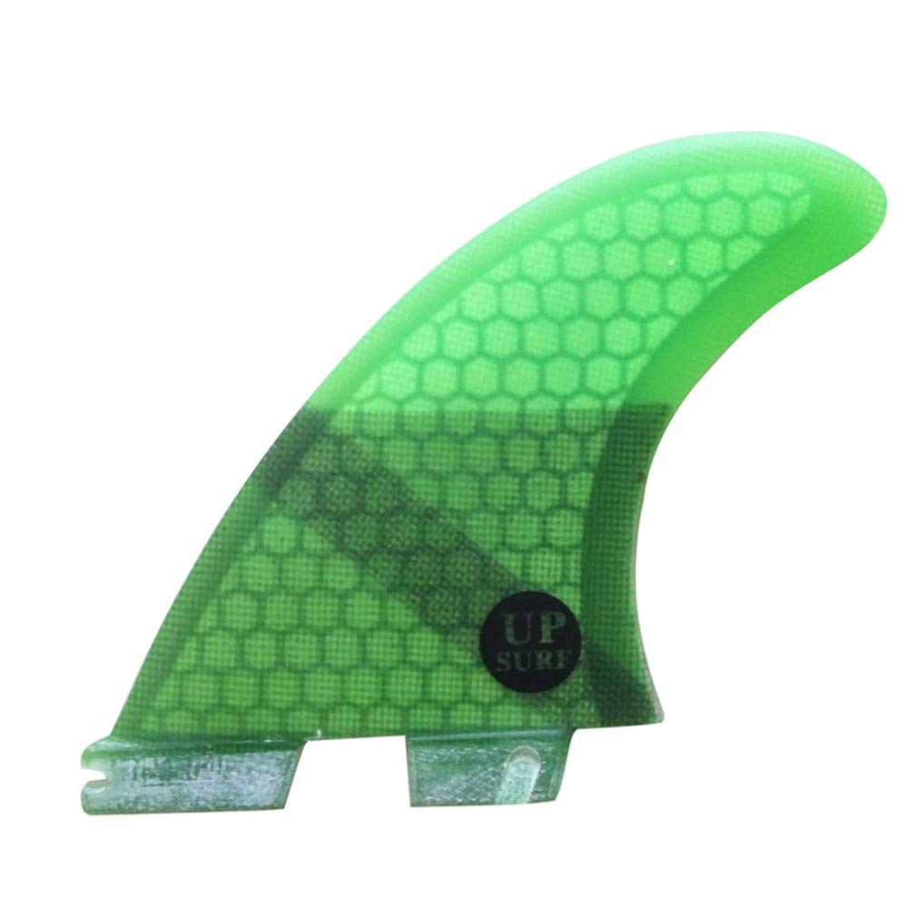 UPSURF Planche de Surf 3 Palmes Double Tabs 2 Fins M/L Rayon de Miel+Fibre de Verre pour Le Surf