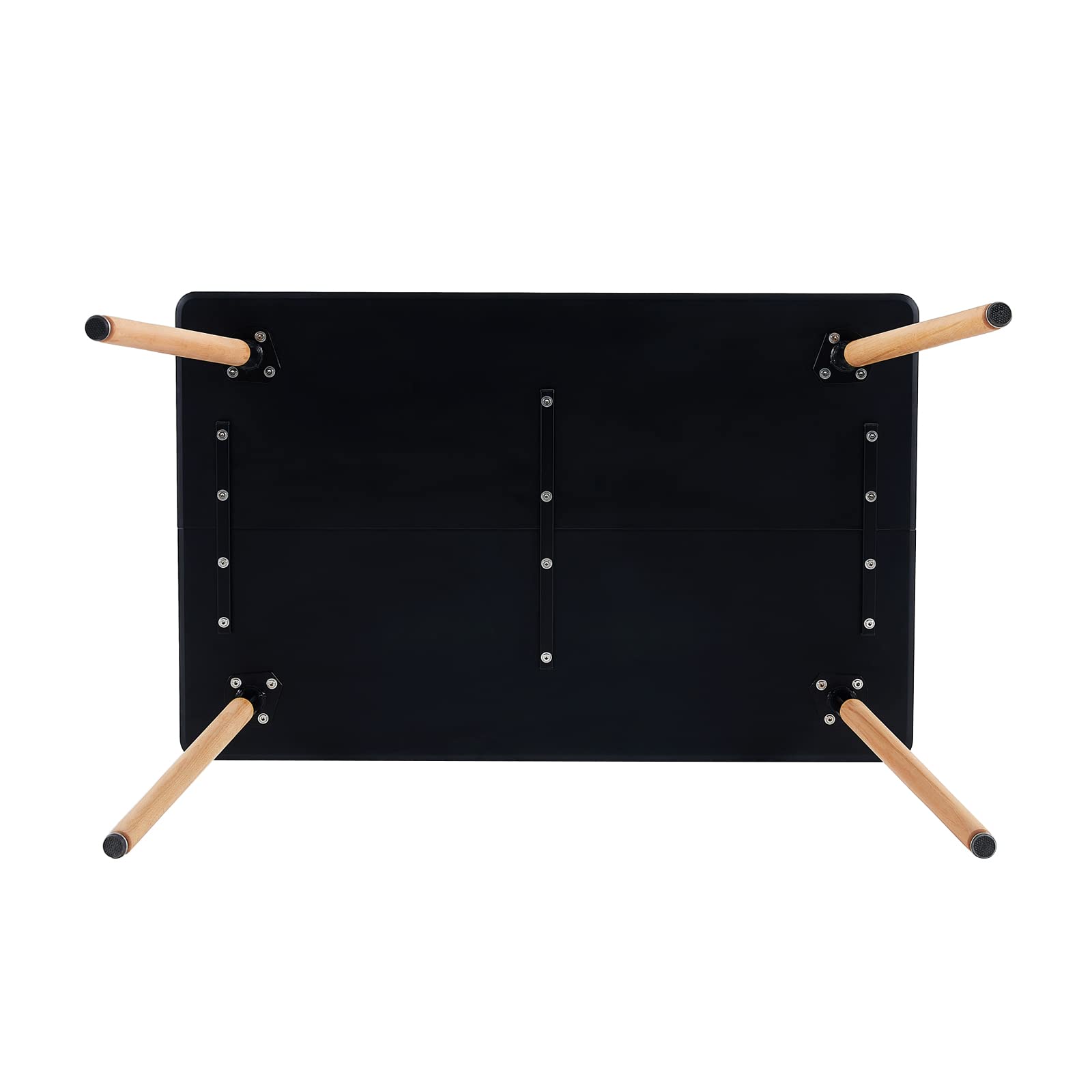 EGGREE - Juego de comedor rectangular, mesa de comedor con 6 sillas, mesa de cocina, mesa de madera | mesa negra + 6 sillas grises