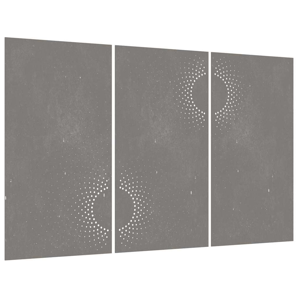 Adorno Pared jardín 3 uds Acero corten diseño Sol 105x55 cm, Casa y jardín Decoración Obras de Arte Carteles, copias y Arte Visual, Marrón, 6.9kg