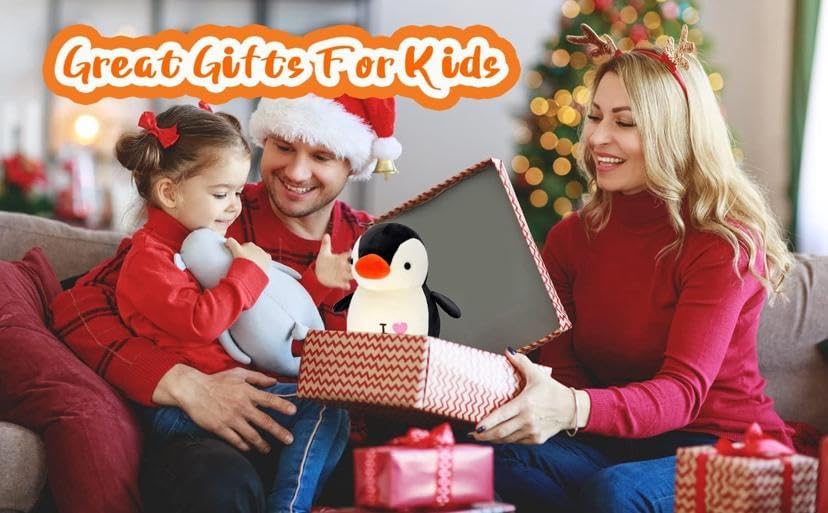 Image of HUG 'n' FEEL SOFT TOYS Love Penguin 22cm Soft Toy Plush Toy | Stuffed Animal | Ultra Soft, Huggable & Cuddly Gift for Kids, Girls, Boys | Perfect for Birthday, Valentine's Day