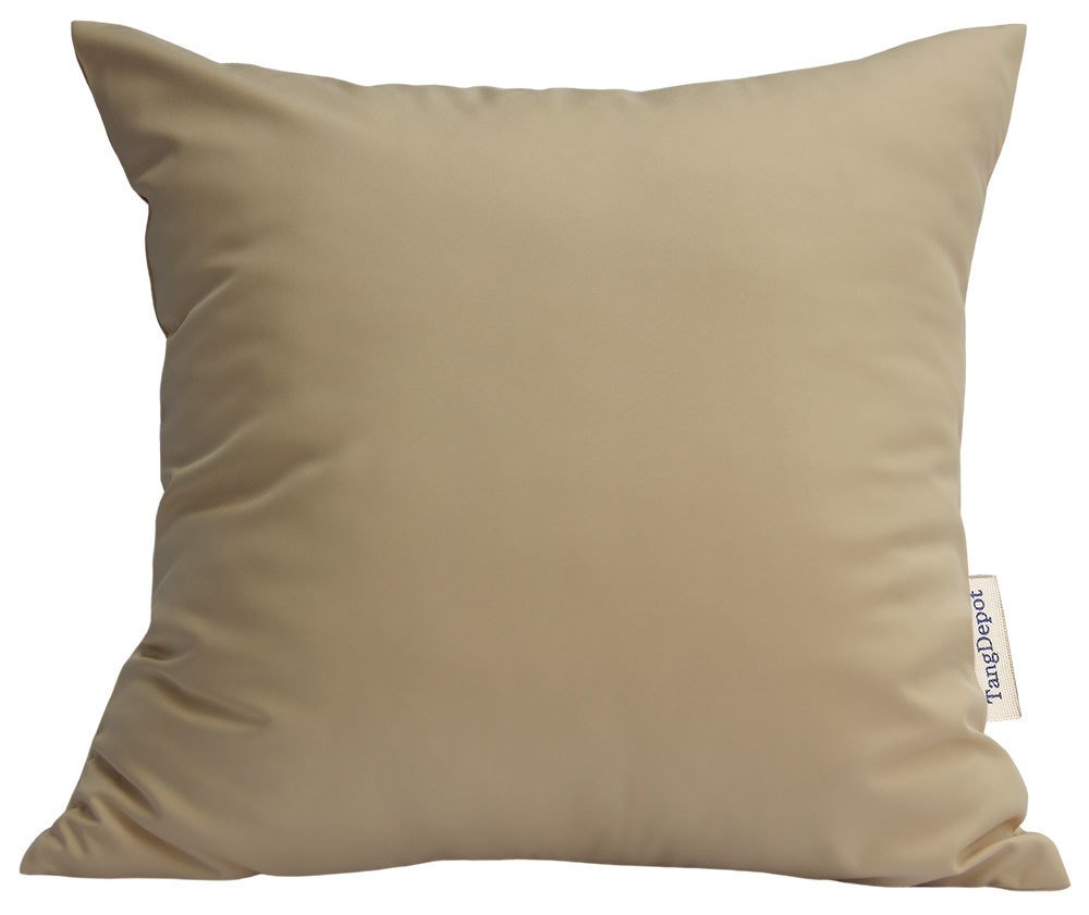 TangDepot Durable Faux Silk Solid Pillow Shams, Square Decorative Pillow Covers, Throw Pillow Covers, Indoor/Outdoor Cushion Covers Pillows Shells - (