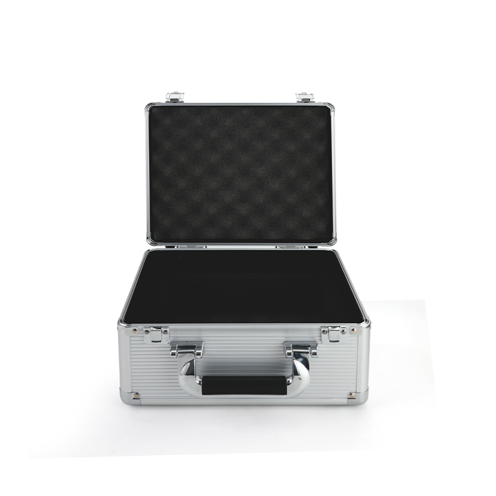 Aluminum Alloy Toolbox Storage Carry Case,Portable Travel Luggage Organizer Box for Audio GuestBook Telephone with Classic Retro Craftsmanship(Silver)