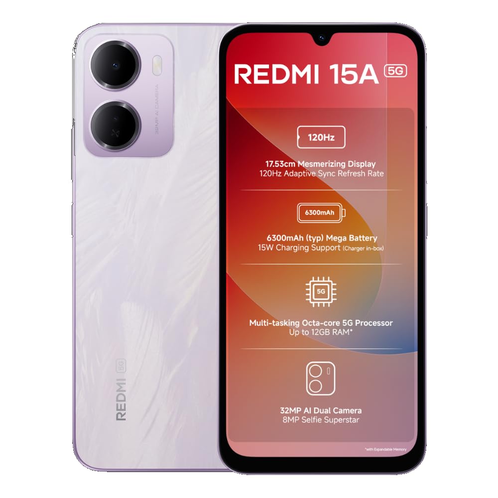REDMI 15A 5G Amaze Purple 6GB RAM 128GB ROM-image-13