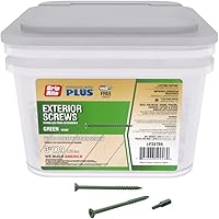 Grip-Rite PrimeGuard Plus #9 x 3" Green Star Drive Deck Screws - Corrosion-Resistant Exterior Wood Screws, 25 lb Bulk