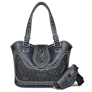 Montana West Western Tote Bags for Women Tooled Shoulder Ladies Top Handle Handbag