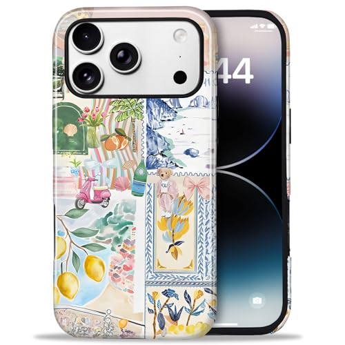Étui iPhone 17 Pro collage italien pour femme en vacances