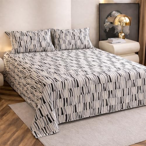 Image of Amazon Brand - Umi Soft Cotton 210 TC Striped Bedsheet Set 90X108 Inch | King /Double Bed Sheet with 2 Pillow Covers 17x27 | Trendy Elegant Stripes