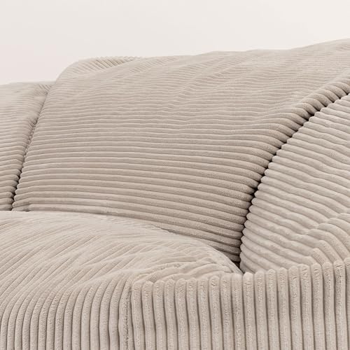 Icon Soul XXL Sitzsack Sofa für Erwachsene, Beige, Flauschiger Cordtstoff, 2 Sitzer, Bequemer Bean...