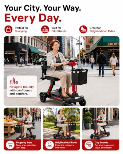 Image of Lightweight Folding Mobility Scooter for Adults & Seniors