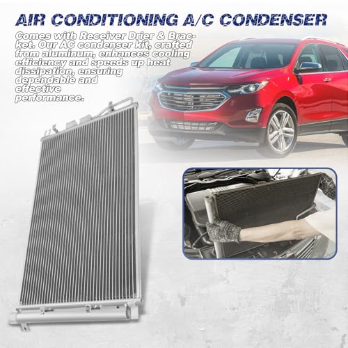 Image of Air Conditioning A /C Condenser Compatible with Chevrolet Equinox /GMC Terrain # 4997, CN4997PFC, 23288135, 23400197, GM3030316