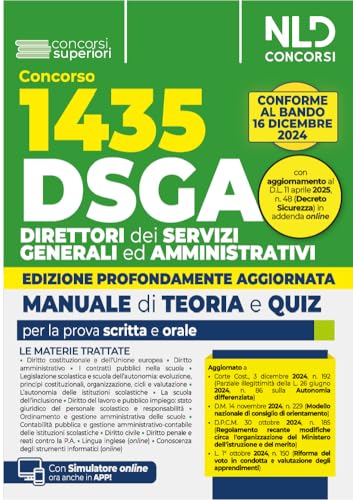 Concorso DSGA. 1435 direttori dei servizi generali ed amministrativi. Kit con manuale + quiz con soluzioni guidate e commentate