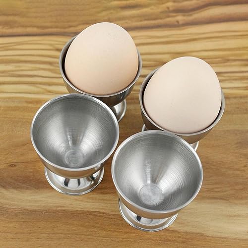 4pcs Edelstahl Weich Gekochte Eierbecher Tischbecher Küchenwerkzeuge Sets Frühstücksdampfstange Form Zum Braten – Bild 4