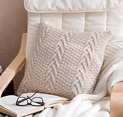 Grsafety Funda de cojín - Funda de Almohada de Punto, Funda de Almoha