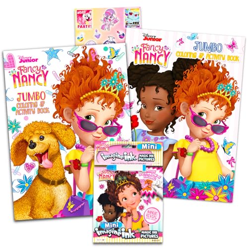 Disney Fancy Nancy Coloring Book Bundle ~ 3 Fancy Nancy Books, 160 Pages Total with Jewel Stickers and More (Fancy Nancy Party Pack)